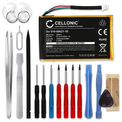 Immagine prodotto di CELLONIC 1x Batteria per Navigatore GPS Compatibile con Garmin nüvi 255, Nüvi 200, Nüvi 270, 010-00621-10 – (1250mAh, 3.7V) + Set di strumento