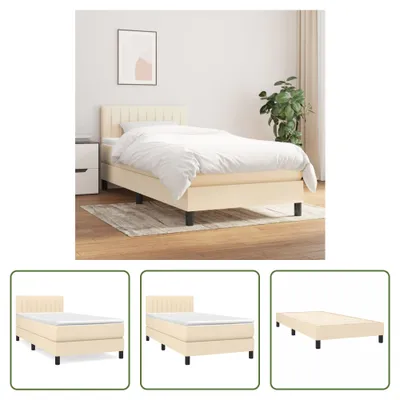 Produktbild von The Living Store Boxspringbett mit Matratze Creme 90x190 cm Stoff