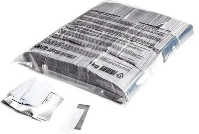 Produktbild von Magic FX Slowfall Konfetti Rechteckig 55x17mm - Weiß+Silber 1kg