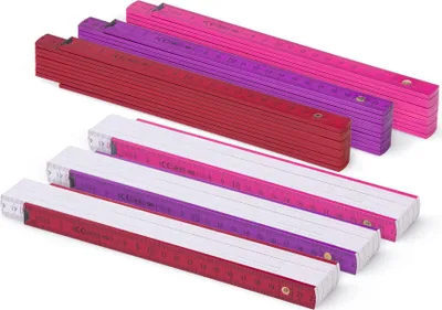 Produktbild von Metrie, Block-52 Zollstock, rot-töne 5er set, 2 m