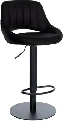 Image de Tabouret de bar Milet, revêtement en similicuir noir
