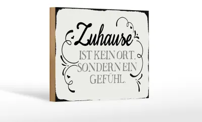 Produktbild von Holzschild Spruch 18x12cm Zuhause ist kein Ort sondern ein