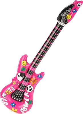 Produktbild von Aufblasbare Hippie-Gitarre pink-bunt - Einheitsgröße