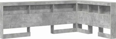 Image de Tête de lit de rangement Gris béton 207,5 x 137,5 x 76,5 cm