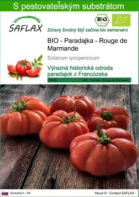 Obrázok produktu pre SAFLAX - BIO - Paradajka - Rouge de Marmande - Solanum lycopersicum - 10 Semená - S pestovateľským substrátom bez klíčkov