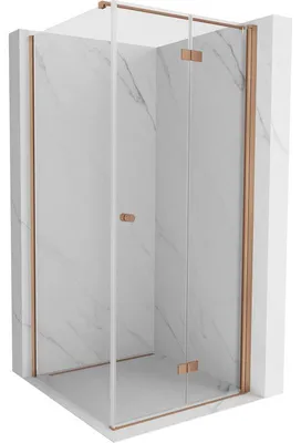 Obrázek produktu pro Mexen Mist-F sprchový kout skládací pravý 70 x 70 cm, transparentní, kartáčovaná měď - 8A6T-070-070-65-00-P