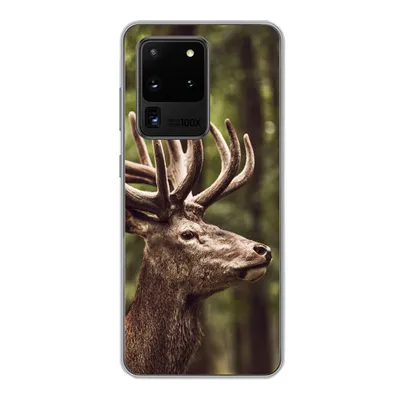 Produktbild von MuchoWow® Handyhülle Schutzhülle Hülle für Samsung Galaxy S20 Ultra Hirsch - Natur - Geweih - Wald - Tiere Silikon Softcase Handy Hülle - Karteninhaber