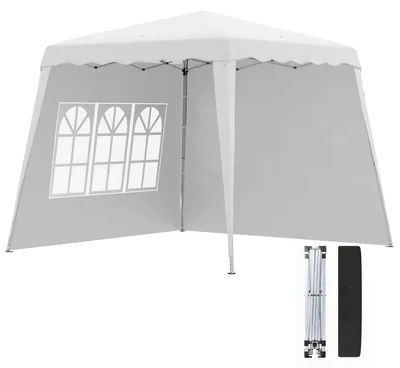 Produktbild von Outsunny Faltpavillon 2,4x2,4m Pavillon höhenverstellbar Partyzelt mit UV-Schutz
