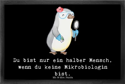 Produktbild von Mr. & Mrs. Panda Schmutzmatte Mikrobiologin Herz 40 x 60 cm - Schwarz - Geschenk, Forschung, Witzig, Schuhabstreifer, Labor, Fussmatte, Beruf, Gummimatte, Fußabtreter