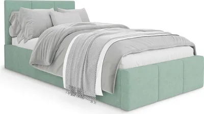 Produktbild von Muralo POLSTERBETT für Schlafzimmer Polsterbett mit Bettkasten und Gasdruckfeder Bett mit Polsterkopfteil Einzelbett 90x200 Bett mit Stauraum Mint