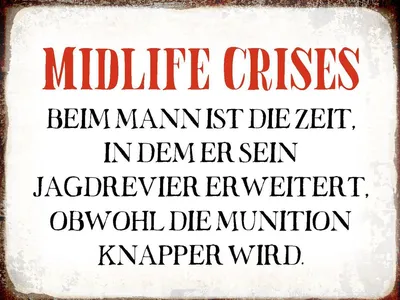 Produktbild von vianmo Holzschild 30x40 cm Midlife crises beim Mann Retro