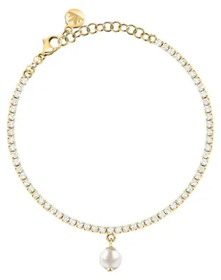 Immagine prodotto di Bracciale tennis placcato oro con perla naturale SXU59