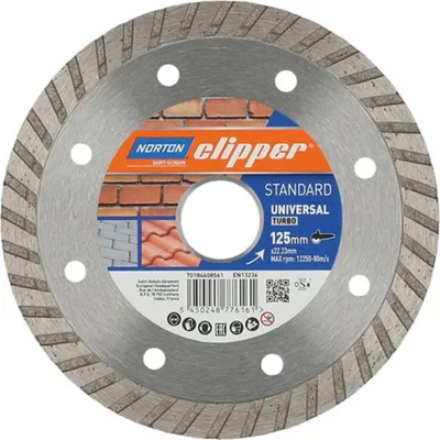 Obrázok produktu pre Diamantový rezný kotúč Norton Clipper Standard Universal Turbo Ø 125 mm 22,23 mm
