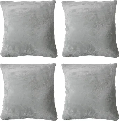 Produktbild von Kissenhüllen - 45 x 45 cm - Grau - Polyester - mit Reißverschluss - 4er Set