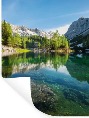 Produktbild von MuchoWow® Wandtattoo Wandsticker Wandaufkleber Wasser - Berge - Felsen 90x120 cm Selbstklebend und Repositionierbar - Faltenfrei