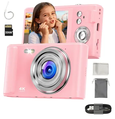 Obrázok produktu pre Digitálna kamera 4K 48MP pre deti - Kompaktná s 16x zoomom a 32GB kartou