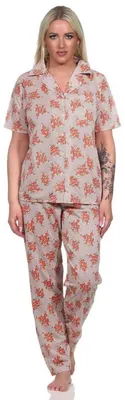 Produktbild von Damen Pyjama zweiteiliger Schlafanzug Pyjama-Set; Aprikose M/38