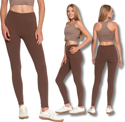 Produktbild von Gerippte Damen-Leggings Mit Hoher Taille Und Breitem Bund Moraj S/M