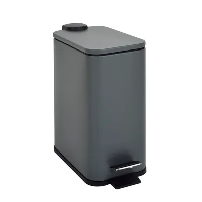 Produktbild von SVITA ST5 Mülleimer Treteimer 5l inkl. Inneneimer Softclose rechteckig Grau