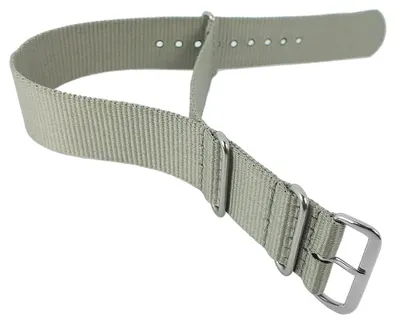 Produktbild von Outdoorband XL Uhrenarmband 24mm Nylon | Minott Durchzugsband 29868, Farbe:grau