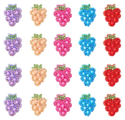 20 Aufbügel-Patches Trauben-Strass 5 Farben Fruchtmotiv DIY