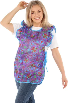 Produktbild von Chasuble Schürze mit Rüsche geblümt 2 Taschen seitlich bindbar, Größe:XXL, Modell:Dessin 2