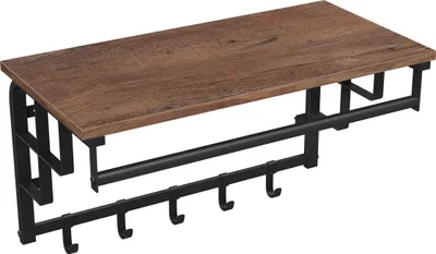 Produktbild von Wandgarderobe mit Ablage, haselnussbraun-schwarz