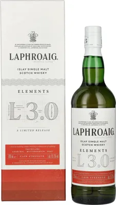 Produktbild von Laphroaig Elements L3.0 Islay Single Malt Cask Strength 55,3% Vol. 0,7l in Geschenkbox