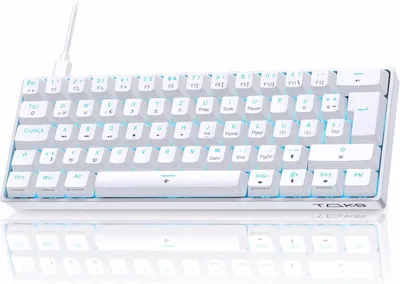 Produktbild von TMKB T61SE Mechanische Gaming-Tastatur, QWERTZ Deutsch, 61 Tasten, Blaue Schalter, Anti-Ghosting, 1000Hz, Ergonomisch, Kompakt für PC