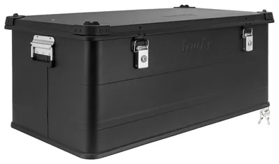 Produktbild von Aluminium Box mit Deckel Schwarz Alu Kiste Box Alukiste 140 Liter Transportbox Metallbox Alu Aufbewahrungsbox Boxen Abschliessbar Metallkiste Trucky