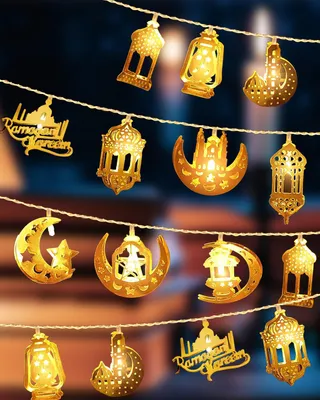 12 LED Ramadan Laterne, batteriebetrieben, wasserdicht, weiß