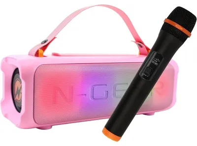 Productafbeelding van Bluetooth speaker - Draagbaar - 100 W - Met draadloze microfoon - Roze