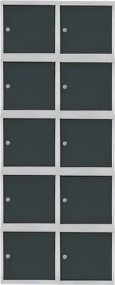 Produktbild von Mega Deal | 10x Schließfachwürfel Blocky mit Zylinderschloss + 2 Schlüssel | HxBxT 40x40x40cm | Lichtgrau/Anthrazitgrau