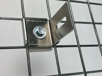Produktbild von 2er Set KLAMMER mit ZAUNHALTER 5 x 5 Zaun-Halter Gabione, Aluminium