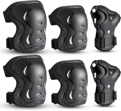 Produktbild von Famanu Kniebeschützer-Set 6-in-1 - Verstellbare Schutzausrüstung für Skaten, Radfahren und mehr