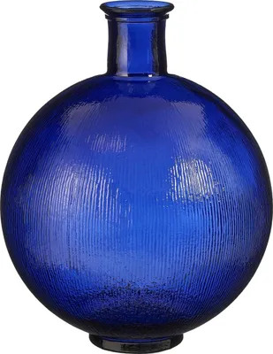 Produktbild von Mica Decorations Firenza Glasflasche - H42 x Ø34 cm - Recyceltes Glas - Dunkelblau