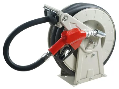 Image de Bobine de tuyau de carburant, bobine de tuyau de gazole rétractable, 25,4 mm x 10 m, buse de remplissage automatique