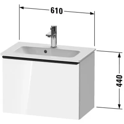 Produktbild von Duravit DE42680BD550000 DN WTU WH Cp 610x372x440 Az 1 Ei