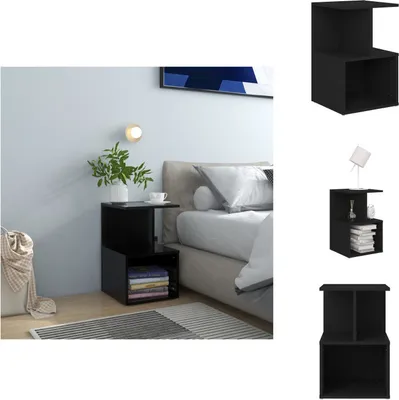 Zdjęcie produktu dla vidaXL Stolik nocny czarny 35x35x55 cm materiał drewnopochodny - Stoliki nocne