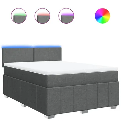 Productafbeelding van vidaXL Boxspringbed met matras, donkergrijs, 140x200 cm, gestoffeerd