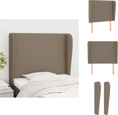Produktbild von vidaXL Kopfteil mit Ohren Taupe 103x23x118/128 cm Stoff -  Kopf- & Fußenden