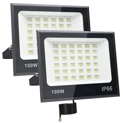 LED-Strahler 2er-Pack, 100W, 10000 Lumen, IP66, 6500K, kaltweiß