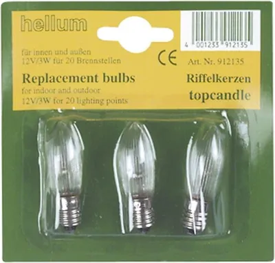 Produktbild von Hellum Riffelkerze 12V, Transparent, 3 Glühbirne(n), E10, 3 W
