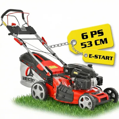 Produktbild von HECHT Rasenmäher Benzin mit Antrieb 554 SXE  | 53 cm Schnittbreite & Elektrostart | 5in1 | 75L | 6 PS | Mulchkit