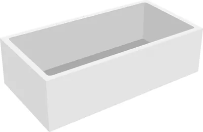 A white rectangular bathtub on a white background.