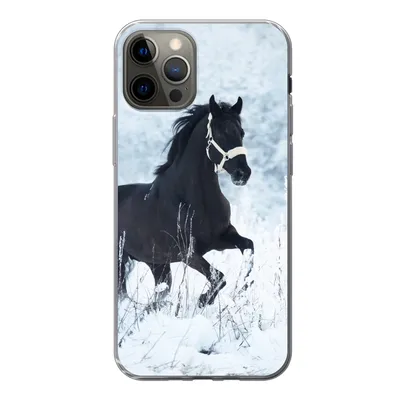 Produktbild von MuchoWow® Handyhülle Schutzhülle Hülle für iPhone 12 Pro Pferd - Schnee - Winter Silikon Softcase Handy Hülle - Abdeckung