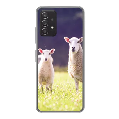 Produktbild von MuchoWow® Handyhülle Schutzhülle Hülle für Samsung galaxy a73 Schaf - Lamm - Blumen Silikon Softcase Handy Hülle - Handyhülle
