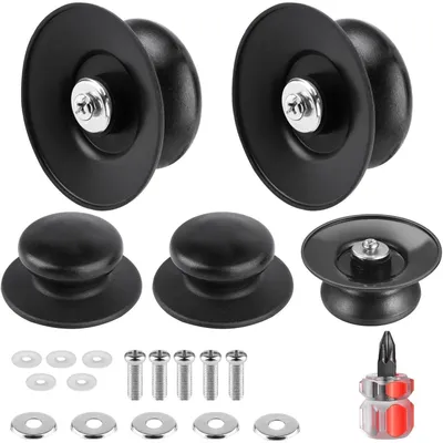 Produktbild von Topfdeckelknöpfe 5 Stück Universal Bakelit Schwarz Hitzebeständig