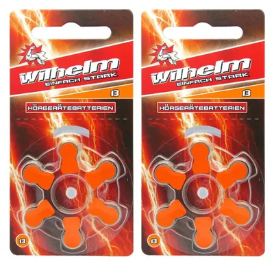 Produktbild von 12 x WILHELM Hörgerätebatterien Typ 13 orange Hörgerätbatterie PR48 ZL2  1,4/1,45 V