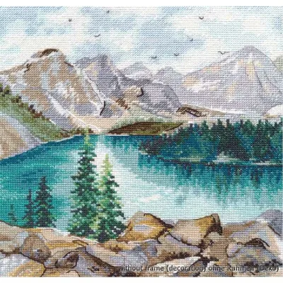 Produktbild von Oven Kreuzstichset "Moraine See", Zählmuster, 20x20cm
